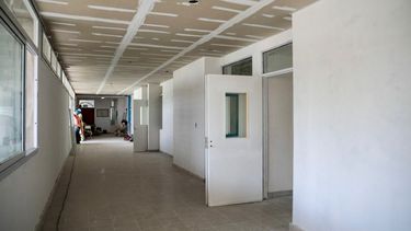 EN OBRA. Parte de las nuevas instalaciones de la Secundaria Nº18, de Agustoni.