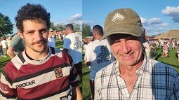 Walo y Coco Oderigo celebrando el ascenso de Los Molinos en Pilar.