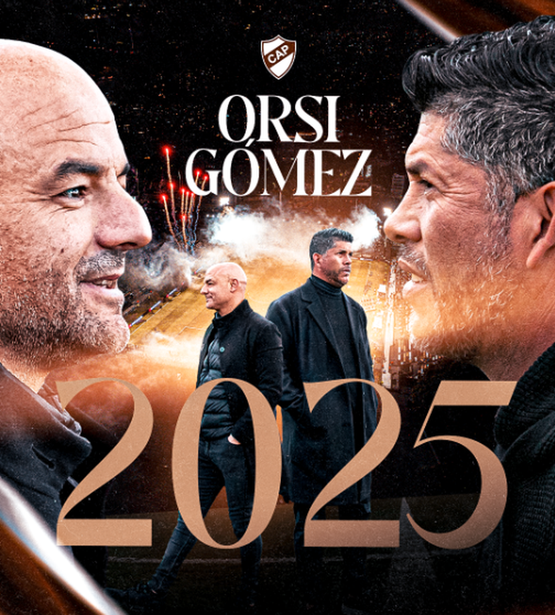 FELICIDADES. El mensaje de Platense para anunciar la renovación de la dupla Orsi-Gómez.
