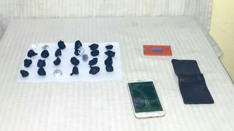 INCAUTADA. La droga que llevaba el delincuente que resultó detenido. .