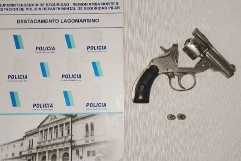 El arma secuestrada en poder del agresor.&nbsp;