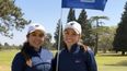 EQUIPO. Cisterna (der.) y Trinidad Soto jugaron por Chile.