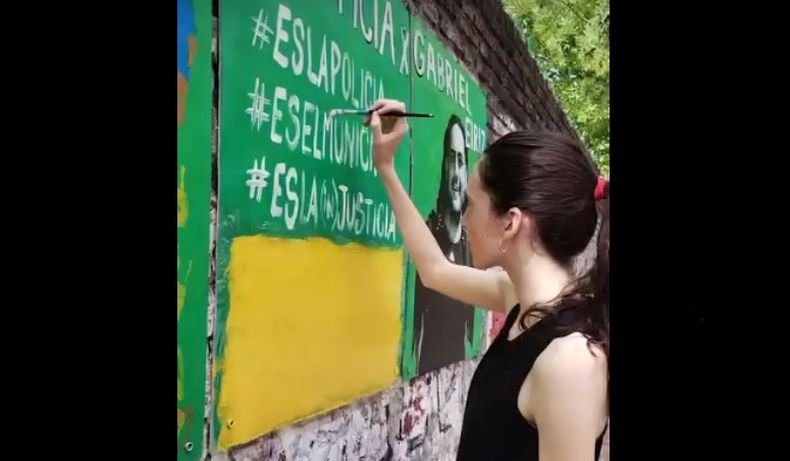 Este domingo se restauró el mural en memoria de Gabriel Eiriz.