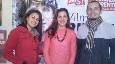 Alejandra Lucero, precandidata a consejera escolar, Natalia Espasa y Pablo Muñoz, precandidato a concejal..