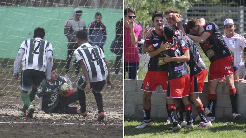 ÚLTIMOS CLÁSICOS. Néstor Gómez atajaba el penalen el 1-0 de Abrojal en la Verde. Roberts empataba en el 2-2 en el Rancho.