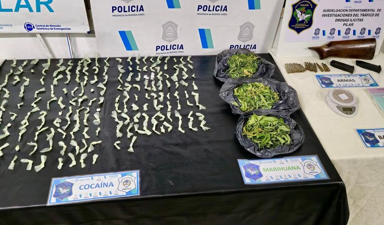 La droga incautada en Presidente Derqui.