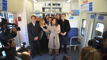 OTRO TIMPO. Cristina Kirchner inauguró la vuelta del tren a Manzanares en 2014.