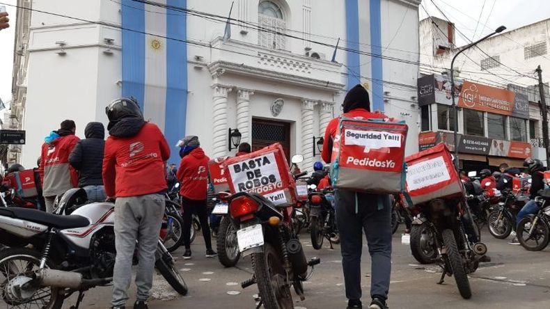 SEGURIDAD YA. El pedido de los repartidores, esta semana. .