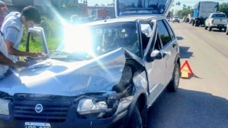 La mujer resultó herida pero está fuera de peligro. .