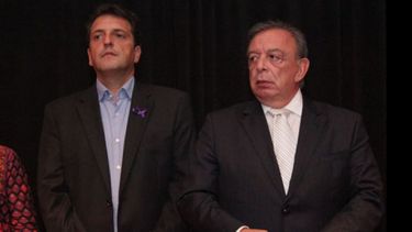 Massa y Zúccaro, durante la inauguración de la Casa de la Cultura..