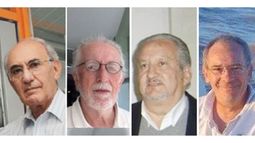 VECINOS. Antoine Tono Aón, Fredi Llosa, Juan Arenaza y Marcelo Patiño..