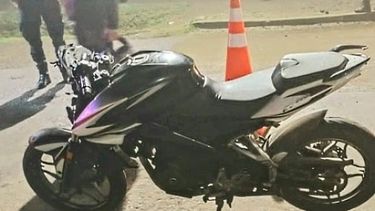 Uno de los rodados involucrados en el choque de motos que dejó como saldo tres lesionados.&nbsp;