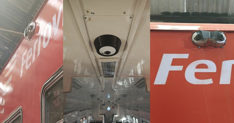 El tren Belgrano Norte prueba las cámaras de seguridad en los vagones.