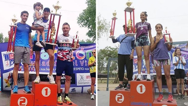 PODIOS. Berdezagar, Acevedo y Vázquez, en los 10,5K de Caballeros. Muñoz, Coronel y Bravo, la general de Damas..