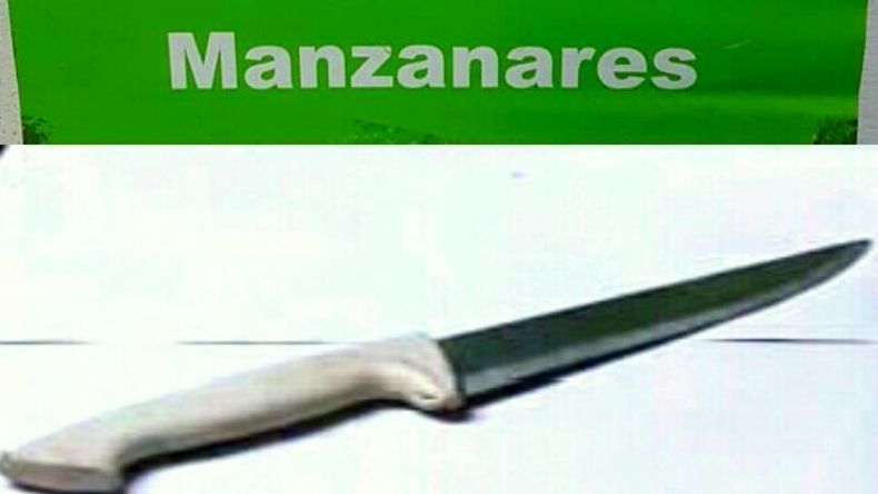 El cuchillo con el que atacó a la policía..