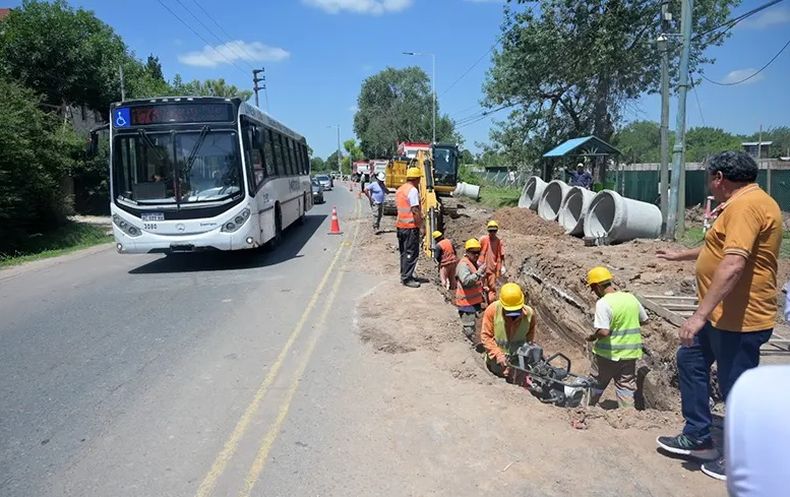 La obra de la ruta 26, a la altura de Ingeniero Maschwitz.
