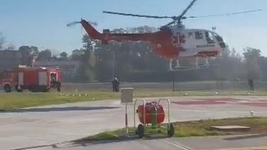 Participó un helicóptero del simulacro realizado en el Hospital Central de Pilar.