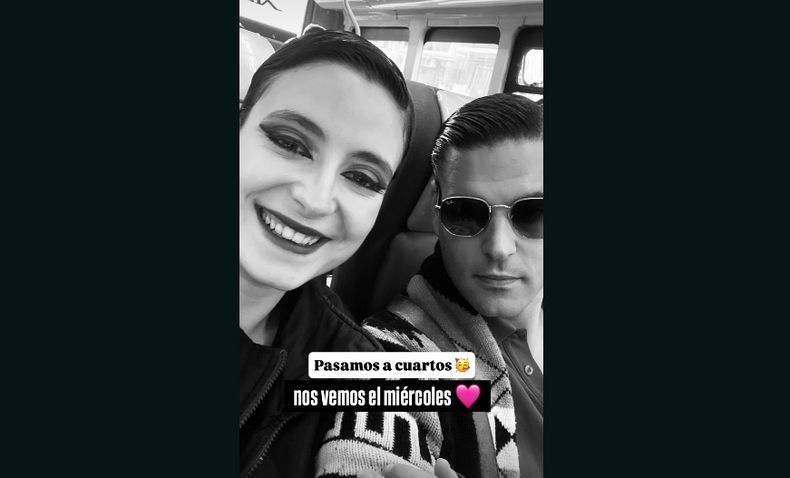 Añes Arredondo y su pareja de baile, el italiano Matteo Antonietti, felices tras la clasificación a 4tos de final del Mundial de Tango.