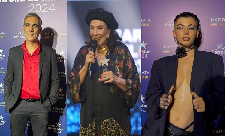 Fabio Aste, Graciela Borges y Zoe Dunsmore, en los Estrella de Mar 2024.