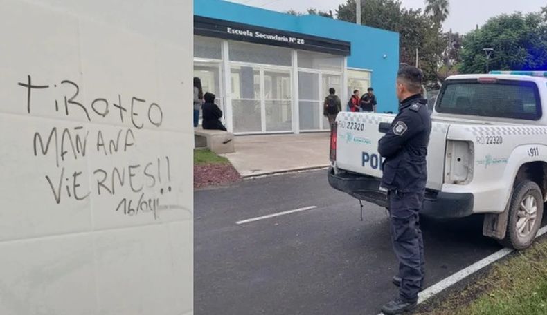 Las amenazas aparecieron en 21 escuelas de Pilar. La policía custodió las entidades involucradas.