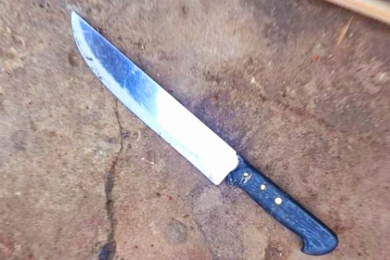 El arma utilizada por el agresor para amenazar a su vecino.