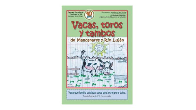 DEDICADO A LAS VACAS. Tapa del nuevo fascículo hecho por los chicos. .