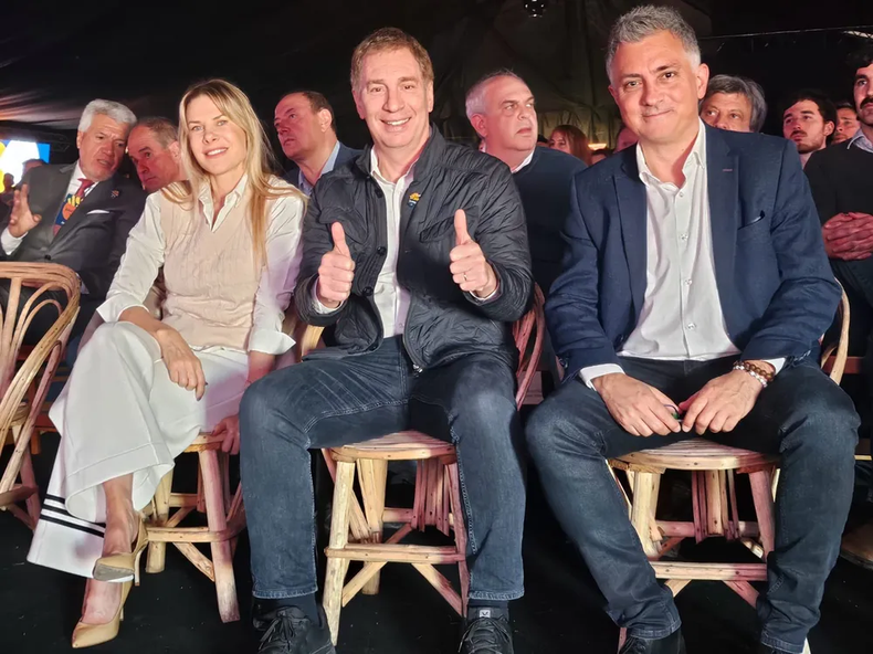 CANDIDATOS. Karen Reichardt, Diego Santilli y Sebastián Pareja.