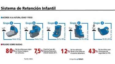 Los menores de 10 años deberán viajar en sillas especiales