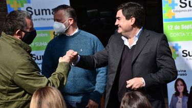 VECINOS. Marcelo Pérez, durante el lanzamiento de este jueves en Pilar. .
