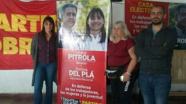 Romina del Plá, Nora Eliçabe y Francisco Padro, esta mañana en Pilar. .