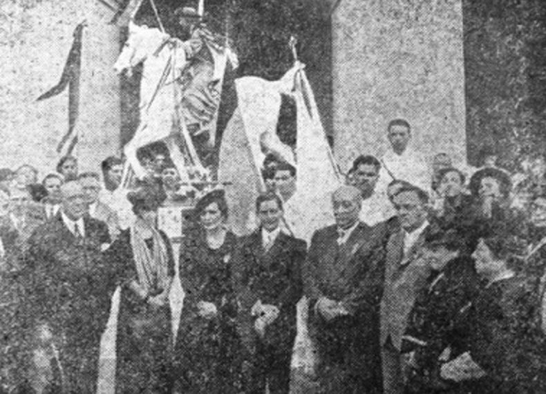 Inauguración de la estatua de Santiago Apóstol, 19 de marzo de 1939.