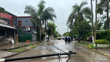 POSTE CAÍDO. La situación se replica en todo el distrito y miles de usuarios siguen a oscuras.