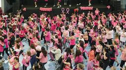 MAREA ROSA. El encuentro se realizó en el microestadio.&nbsp;