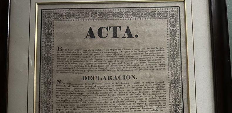 La declaración de independencia hallada por Aduana. (Prensa Aduana).