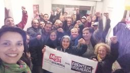Festejo. En Pilar Centro, el FIT Unidad celebró haberse ubicado como la cuarta fuerza. .