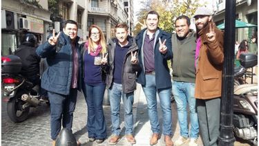 JUNTOS. Los randazzistas locales, ayer, tras el acto de lanzamiento..