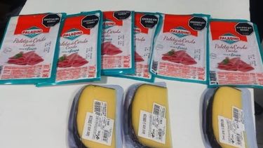 La mercadería que intentó robarse el sujeto del mayorista Vital.