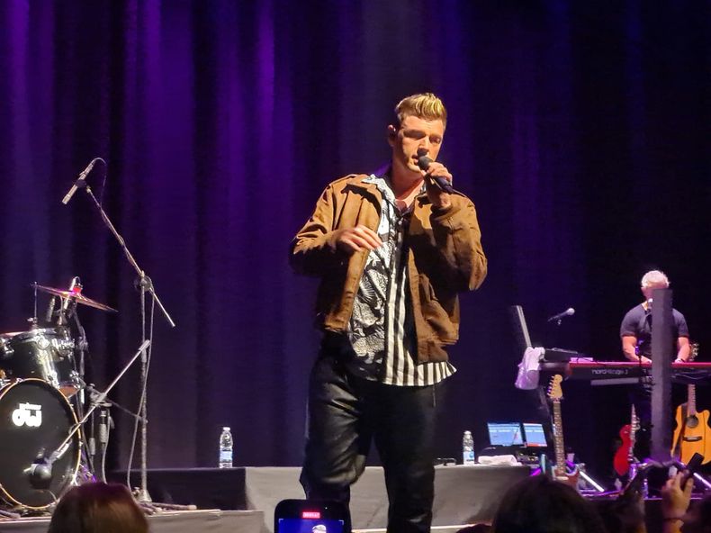 Nick Carter, este sábado, sobre el escenario del Teatro Gran Pilar.&nbsp;
