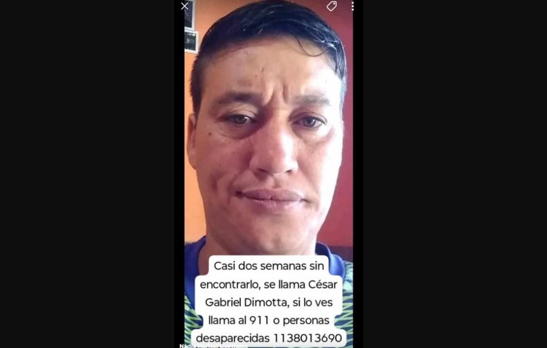 BUSCADO. C&eacute;sar Gabriel Dimotta desapareci&oacute; sin dejar rastros el 24 de febrero, en Manzanares.