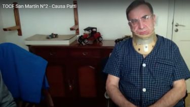 DOMICILIARIA. Patti asistió al juicio desde su casa, donde purga tres perpetuas.