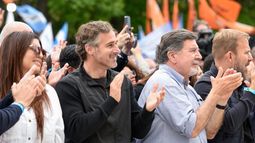 PRIMERA FILA. Achával, en el acto del 17 de octubre que encabezaron Kicillof y Taiana.