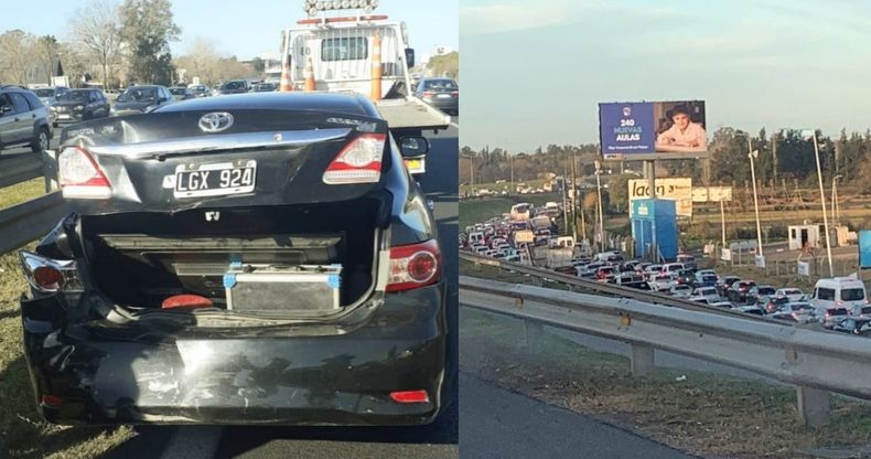 Uno de los autos involucrados / El caos vehicular pasadas las 17.