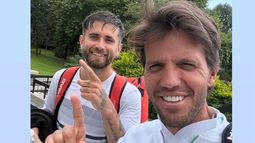 PRIMERA, ADENTRO. Lorenzo Gagliardo junto a su entrenador, el ex tenista Juan Pablo Brzezicki. PRIMERA, ADENTRO. Lorenzo Gagliardo junto a su entrenador, el ex tenista Juan Pablo Brzezicki.