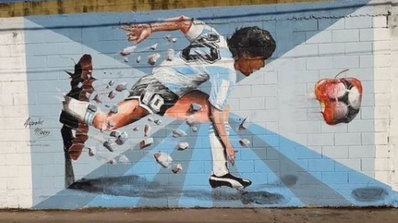 Así quedó el nuevo mural de Gato Maass..