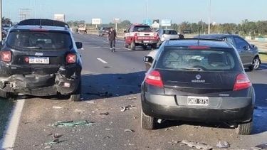 Los tres vehículos involucrados en el choque del kilómetro 46 de Panamericana.&nbsp;