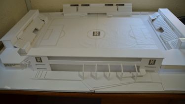 La maqueta del futuro estadio de Atlético Pilar para competir en AFA.