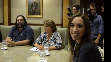 LA PRIMERA. Vidal recibió a los gremios en su rol de gobernadora..