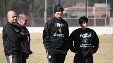 AÑO 2012. Orsi, Santángelo, el Negro Gómez y Nicolás Zárate (jugador). Así nacía la dupla.&nbsp;