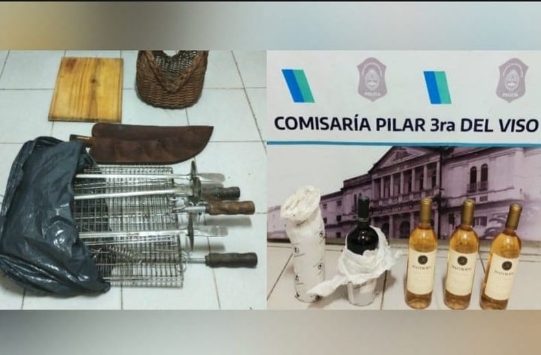 Los elementos sustraídos por los ladrones, que transportaban en una carretilla.&nbsp;