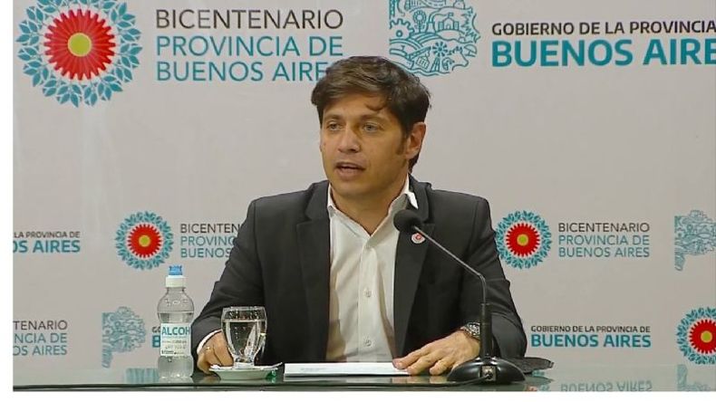 GOBERNADOR. Axel, durante el anuncio de esta tarde. .
